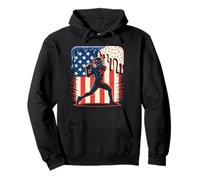 Football Drip Ice Cream Sprinkles 4 juillet Drapeau américain Sweat à Capuche