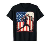 Football Drip Ice Cream Sprinkles 4 juillet Drapeau américain T-Shirt