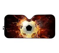 Football en Feu Pare-Soleils Intérieur Pliable Pare-Soleil Avant Intérieur La Protection Pare Soleil Voiture Universelle pour Camion Vus Auto S