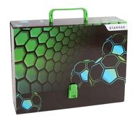 Football ÉPAIS, porte-documents avec poignée pour garçon, rigide pour l'école POUR JOUEUR, LE FAN A4 XXL 9 cm (Football A)