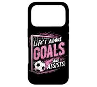 Football, Fille | Joueur de Football, la Vie est à Propos des objectifs et des Passes décisives Coque pour iPhone 17 Pro