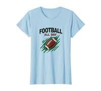 Football Forever NA NK Gridiron Passion T-Shirt, Femme, Bleu Céleste, L