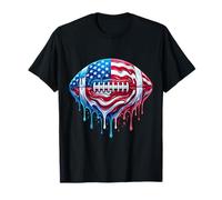Football Glace Glace Goutte 4 Juillet Drapeau Américain T-Shirt