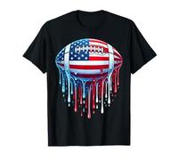 Football Glace Glace Goutte 4 Juillet Drapeau Américain T-Shirt