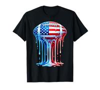 Football Glace Glace Goutte 4 Juillet Drapeau Américain T-Shirt