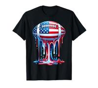 Football Glace Glace Goutte 4 Juillet Drapeau Américain T-Shirt