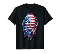 Football Glace Glace Goutte 4 Juillet Drapeau Américain T-Shirt