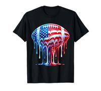 Football Glace Glace Goutte 4 Juillet Drapeau Américain T-Shirt