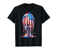 Football Glace Glace Goutte 4 Juillet Drapeau Américain T-Shirt