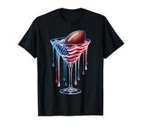 Football Glace Glace Goutte 4 Juillet Drapeau Américain T-Shirt