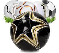Football 'Goal' - Ballon pour enfants & adultes - taille 5 parfait pour marquer des buts - ballon de sport pour l'intérieur & l'extérieur - noir/or