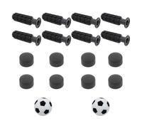 Football Handles - Table Replacement Set, 8X Toothed Handles, 8X Pipe Caps & 2X 32mm Balls | Non-Slip Football Machine Parts for Kids & Adults | Universal Indoor Game Accessories