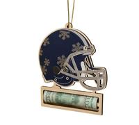 Football Helmet Money Holder Ornament, Wood Cash Gift Football Helmet Hanging Pendants for Christmas Tree, for Coaches, Players & Sports Fans Gift