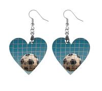 Football in The Football Network Boucles d'oreilles en bois pour femmes, bijoux vintage élégants en bois, boucles d'oreilles légères pour mariage, fête, cadeau de bijoux au quotidien, Apricot shaped