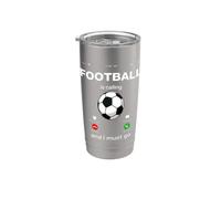 Football Is Calling & I Must Go Illustration Graphic Designs Gobelet isotherme en acier inoxydable double paroi