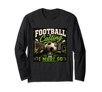 Football is Calling & I Must Go Illustration Graphic Designs Manche Longue