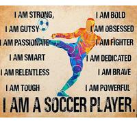 Football Je suis Fort Je suis Passionné Je suis Intelligent Je suis Courageux Je suis Puissant Je suis Joueur De Football Tapis De Bain Imperméable Paillasson Exterieur Antidérapant Absorbant Pai