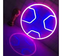 Football LED néon signe, Rose + bleu, USB/batterie double usage, salon, décoration de chambre à coucher, fête, garçons et filles, amoureux, logo de club, décoration de bar