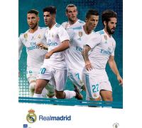 Football - Mini-Poster - Real Madrid - Groupe - Action 17/18 + 2 pcs poster strips bois 40,5 cm nature