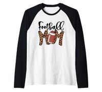 Football Mom, Mothers Day Mom Leopard American Football Mama Manche Raglan