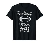 Football Mom Number 91 Plus Grand Fan Woman Team Game My Son T-Shirt