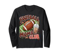 Football Moms Club Café glacé Tendance Gameday Esthétique Maman Manche Longue