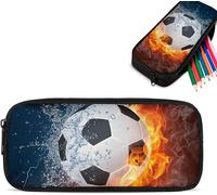 Football Pencil Case - Large Capacity - Stationery Organizer For Boys And Girls - Durable Pencil Case For Students Perfect For Pens, Makeup And Stationery