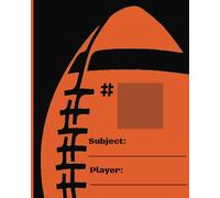 Football Player's 1 Subject Composition Notebook, 8x10, 70 Pg, Orange Cover