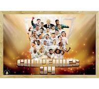 Football - Poster - Real Madrid - 2019/2020 + cadre amovible, Shinsuke® Maxi MDF hêtre, vitre acrylique