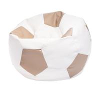 Football Pouf M en Simili Cuir, Pouf Fauteuil Gaming Enfant, 65x45cm, Beige - Ecopuf
