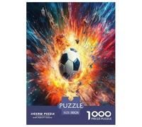 Football Puzzle 1000 Pieces Cadeau Unique Jeu Éduchatif Challenge Toy À De Qualité Supérieure Peinture Art pour Adultes Et Enfants À Partir De 12 Ans 38x26cm/1000pcs
