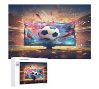 Football Puzzles en Bois Adultes Et Adolescents 1000 Pieces Enfants Puzzle Décoration Mur Moderne Art Jouets Cadeau Intéressants （75×50cm）