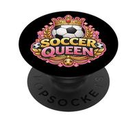 Football Queen Girl Player Lover Woman Coach Fan Football Mom PopSockets PopGrip Adhésif