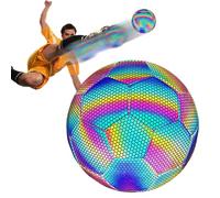 Football Réfléchissant - Holographic Light Up Soccer | Blow in The Dark Size 5 Ball pour L'entraînement De Nuit | Football Lumineux Brillant avec Pompe, Design Durable Sports D'extérieur Et Po