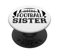 Football Sisters That's My Big Bro Little Sister Biggest Fan PopSockets PopGrip Adhésif