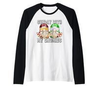 Football Sunday with My Gnomies American Football GNOME Dad Manche Raglan