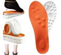 FootFix Semelles de massage Footstr InsoleX, semelles cloud élastiques 4D, semelles intérieures en mousse à mémoire de forme pour femmes et hommes (orange, 41-42)
