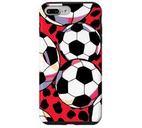 Footie Fan Soccer Pattern Love Game Match Good Football Rouge Coque pour iPhone 7 Plus/8 Plus