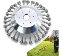 FOOTIER Tête Brosse Désherbage 200x25.4mm Brosse de Débroussailleuse à Gazon, Brosse Métallique Circulaire Rotative, Brosse Rotative