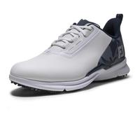 Footjoy Chaussures de Golf FJ Fuel pour Homme, Blanc/Bleu Marine/Argent, 44 EU M