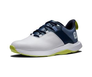Footjoy Chaussures de Golf ProliteGolf pour Homme, Blanc, Bleu Marine, Citron Vert, 45.5 EU