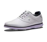 FootJoy Chaussures de golf Traditions pour femme, Blanc/violet/bleu marine, 35 EU
