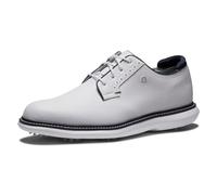 FootJoy Chaussures de golf Traditions pour homme, Blanc, blanc, bleu marine, 44.5 EU