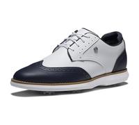 Footjoy Chaussures de Golf Traditions Shield Tip pour Femme, Blanc/Bleu Marine/Blanc, 41 EU