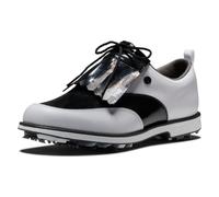 Footjoy Femme Premiere Issete Chaussure de Golf, Blanc Noir Verni, 39 EU