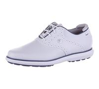 Footjoy Femme Traditions Lady Chaussure de Golf, Blanc/Bleu/Gris, 38.5 EU Large