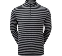 Footjoy Fj Peached Jersey Tonal Striped Baselayer Top Noir Grand Male