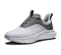 FootJoy FJ Quantum Chaussures de Golf imperméables en Cuir pour Homme, Blanc, Gris, argenté, 41 EU