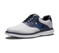 FootJoy Homme Traditions Chaussure de Golf, Blanc/Bleu Marine/Multicolore, 41 EU