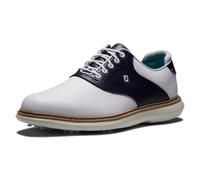 FootJoy Homme Traditions Fj Chaussures de Golf, Blanc/Bleu Marine, 8 UK